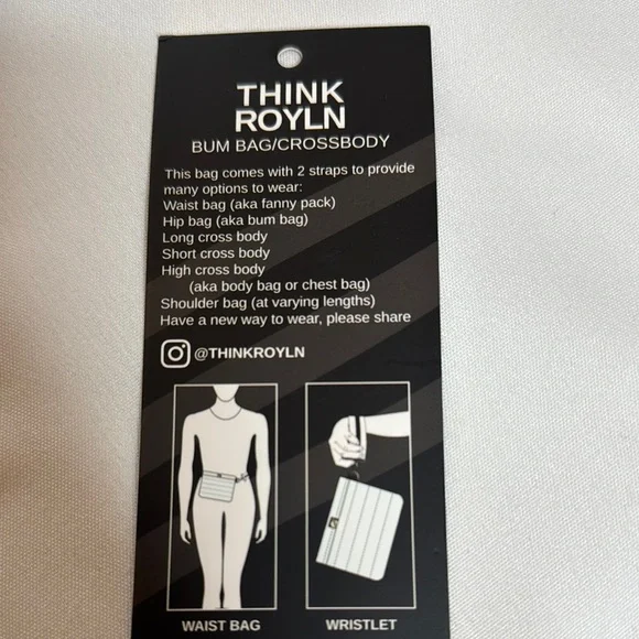 Think Royln Black Crossbody Bag with Striped Strap - Picture 3 of 5